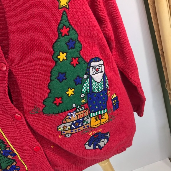 The Quacker Factory Christmas Cardigan Sz L Ugly R - Picture 2 of 8